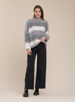La Fee Maraboutee Sweater FG-PU-TRESIA GRIS/BLANC