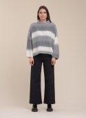 La Fee Maraboutee Sweater FG-PU-TRESIA GRIS/BLANC