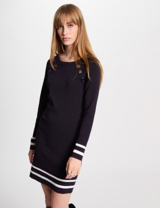 Morgan Dress RMVALI MARINE/OFF WHITE