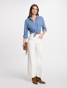 Morgan Spodnie PWIDE3 OFF WHITE