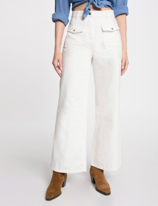 Morgan Spodnie PWIDE3 OFF WHITE