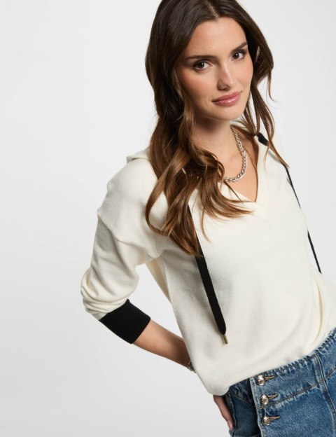 Morgan Sweter MARTINE OFF WHITE/NOIR