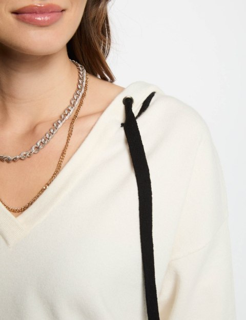 Morgan Sweter MARTINE OFF WHITE/NOIR