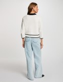 Morgan Sweter MJIM OFF WHITE/NOIR