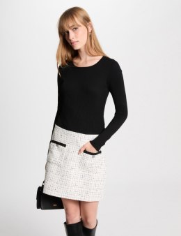 Morgan Dress RBLOCK OFF WHITE/NOIR