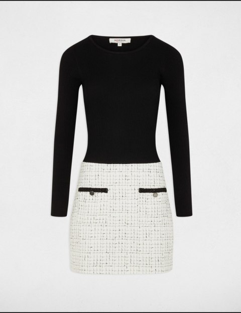 Morgan Dress RBLOCK OFF WHITE/NOIR