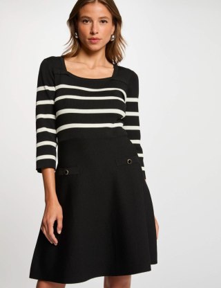 Morgan Dress RMPIA NOIR/IVOIRE