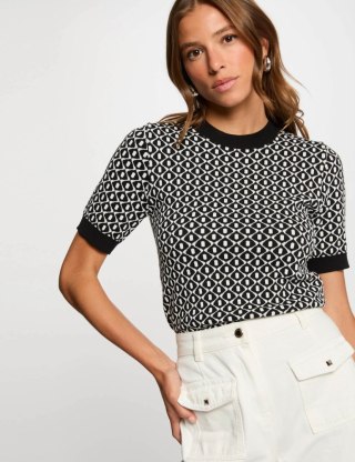 Morgan Sweter MSIX NOIR/OFF WHITE