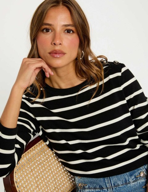 Morgan Blouse TBATO NOIR/OFF WHITE