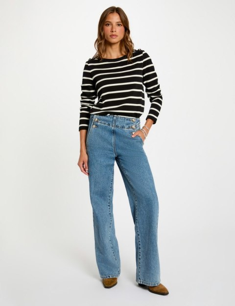 Morgan Blouse TBATO NOIR/OFF WHITE