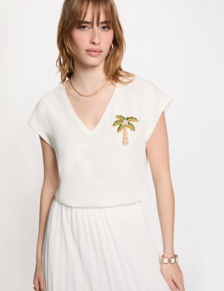 Morgan Blouse DPALM M OFF WHITE