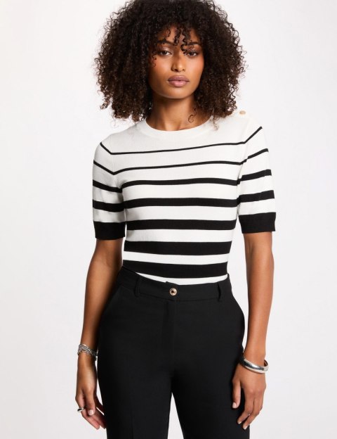 Morgan Sweter MLOL OFF WHITE/NOIR