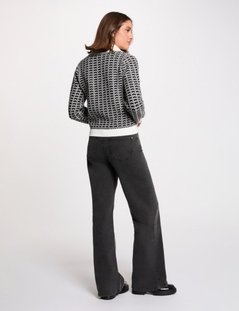 Morgan Sweter MLILIAN NOIR/OFF WHITE