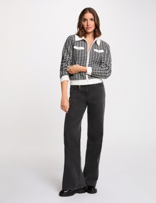 Morgan Sweter MLILIAN NOIR/OFF WHITE