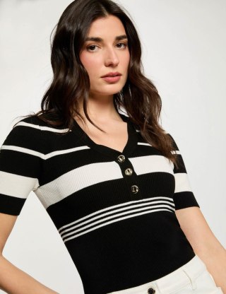 Morgan Sweter MLOLA NOIR/OFF WHITE