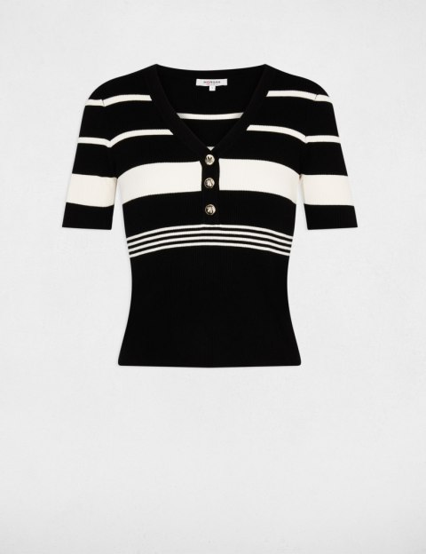 Morgan Sweter MLOLA NOIR/OFF WHITE