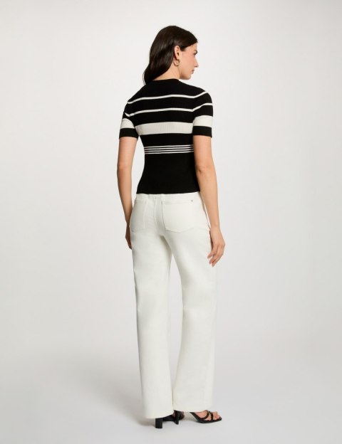 Morgan Sweter MLOLA NOIR/OFF WHITE