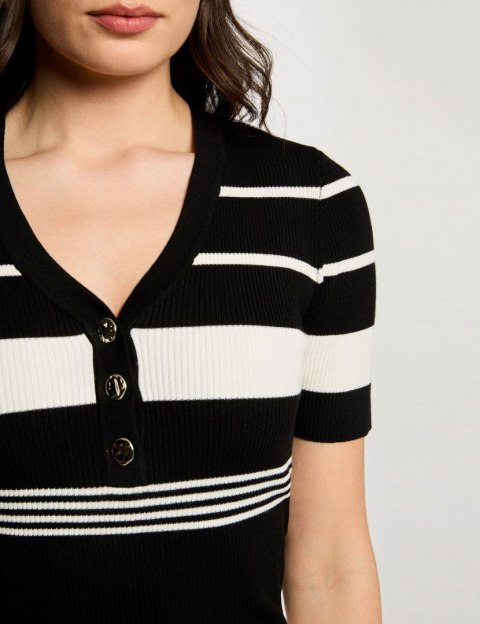 Morgan Sweter MLOLA NOIR/OFF WHITE